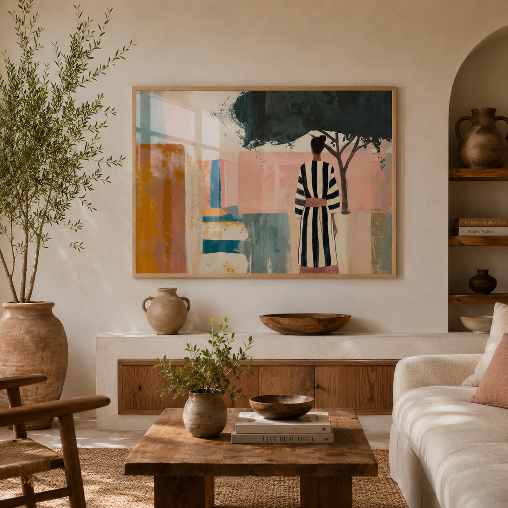 Cuadros Decorativo artística de silueta de mujer abstracta