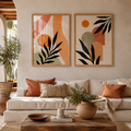 Set x2 Cuadros Abstractos Boho Plantas