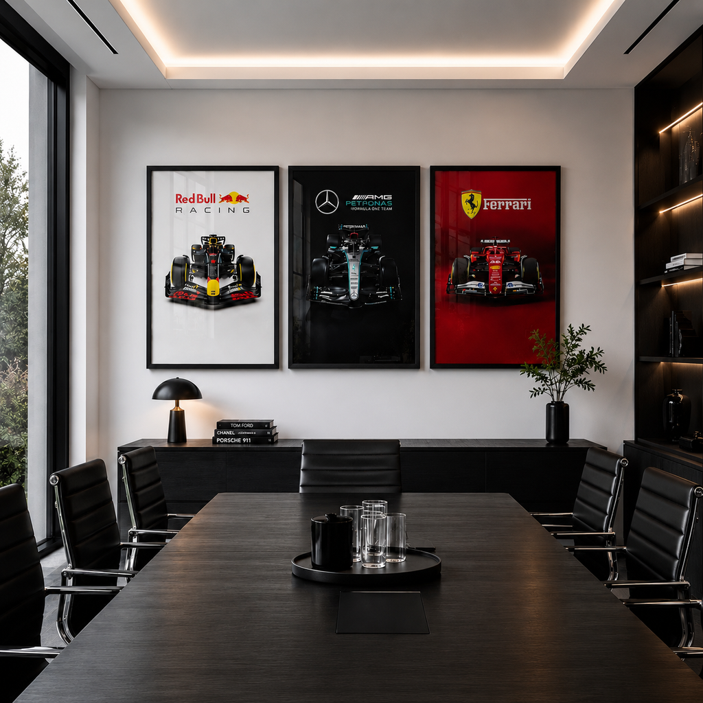 Set x3 Decorativo coches de Fórmula 1: Ferrari, Red Bull, Mercedes