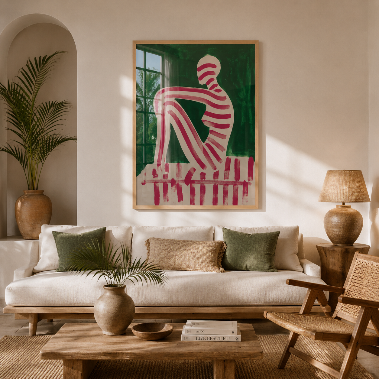 Cuadro Decorativo Ilustración Mujer Rosa