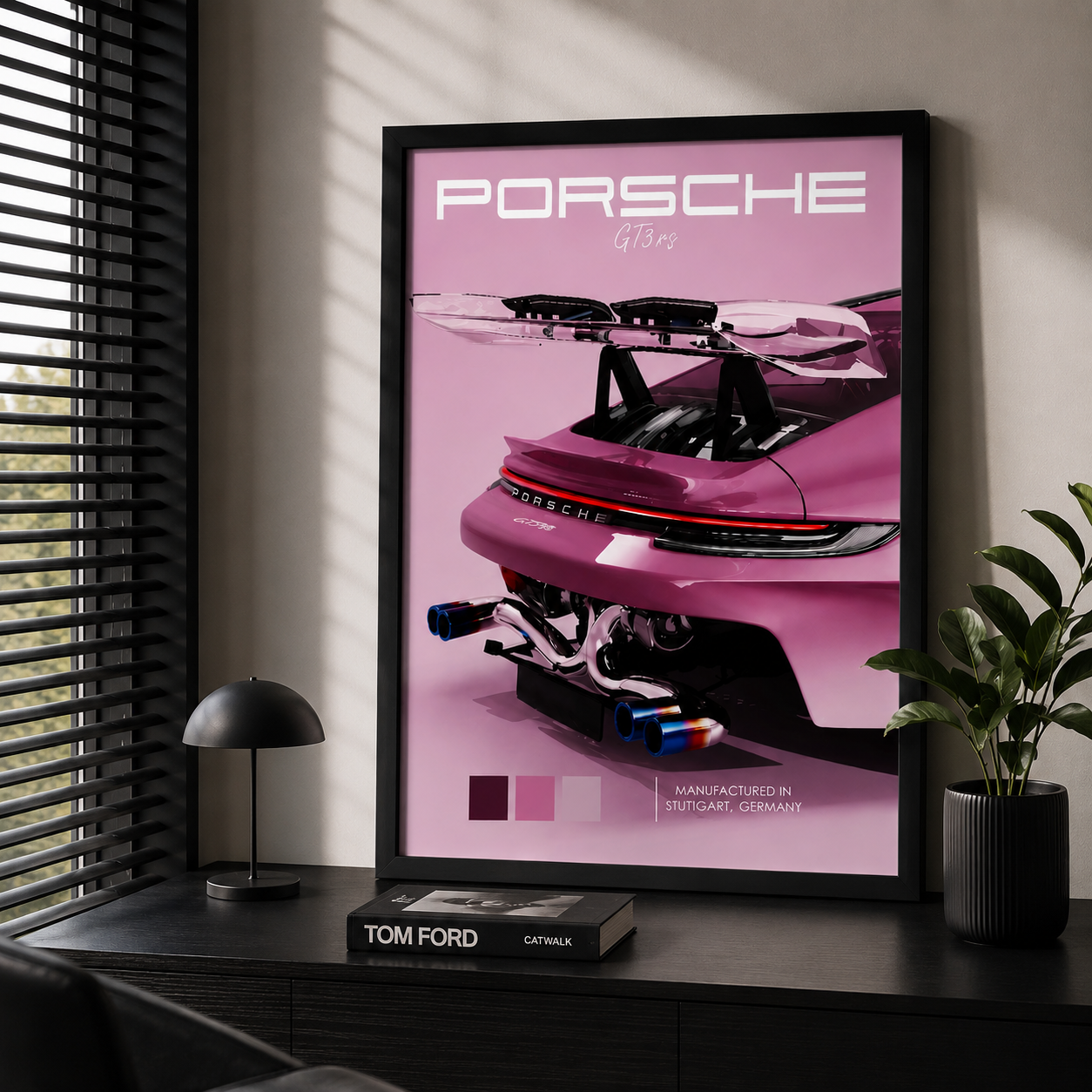 Cuadro Deportivo Porsche Rosa