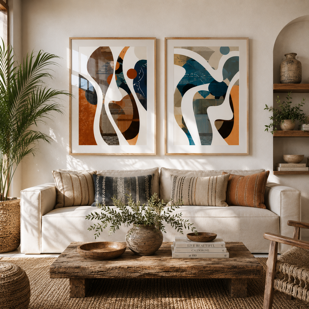 Set x2 Cuadros Decorativos Abstractos