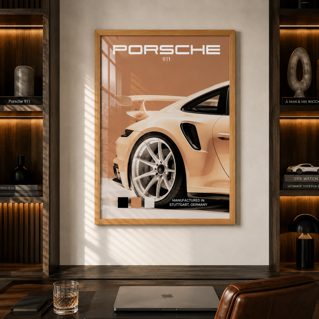 Cuadro Deportivo Porsche Rosa pastel