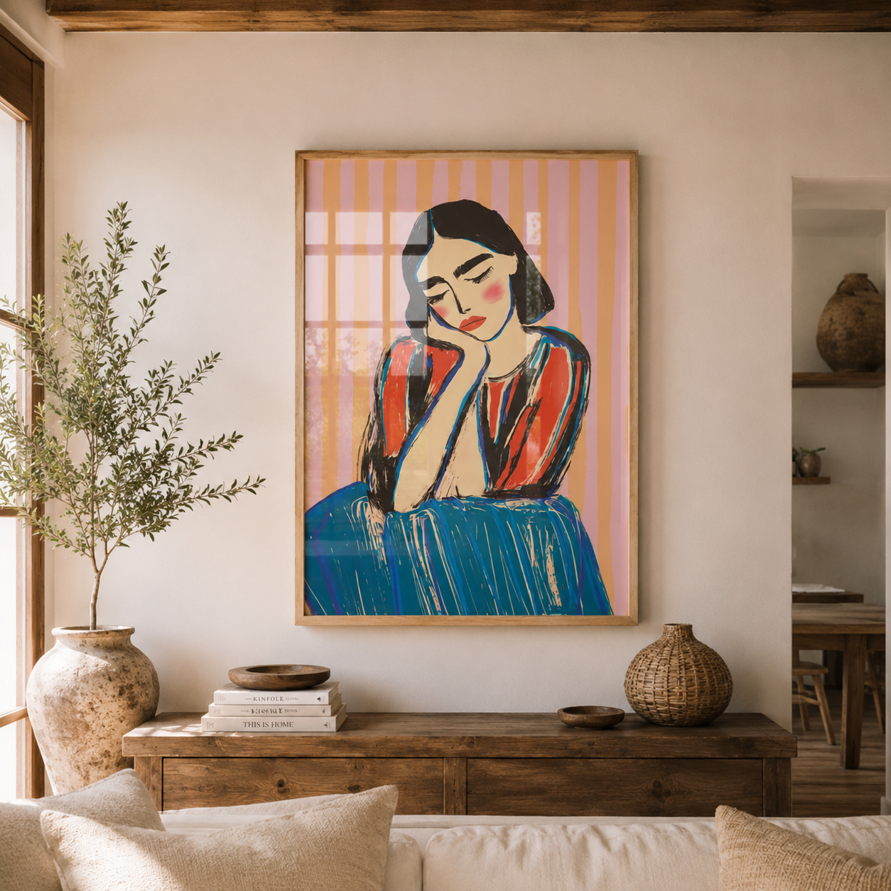Cuadros Decorativo mujer abstracta decoración de pared ecléctica y femenina