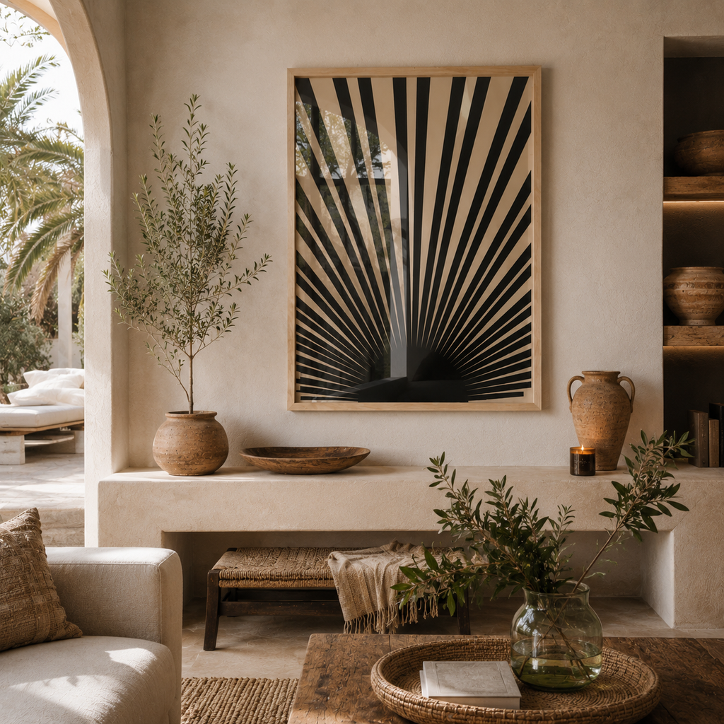Cuadro Decorativo mediados de siglo con rayos de sol