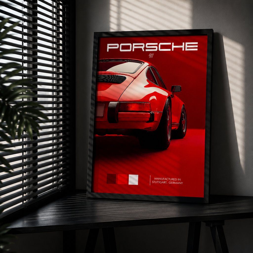 Cuadro Deportivo Porsche Rojo