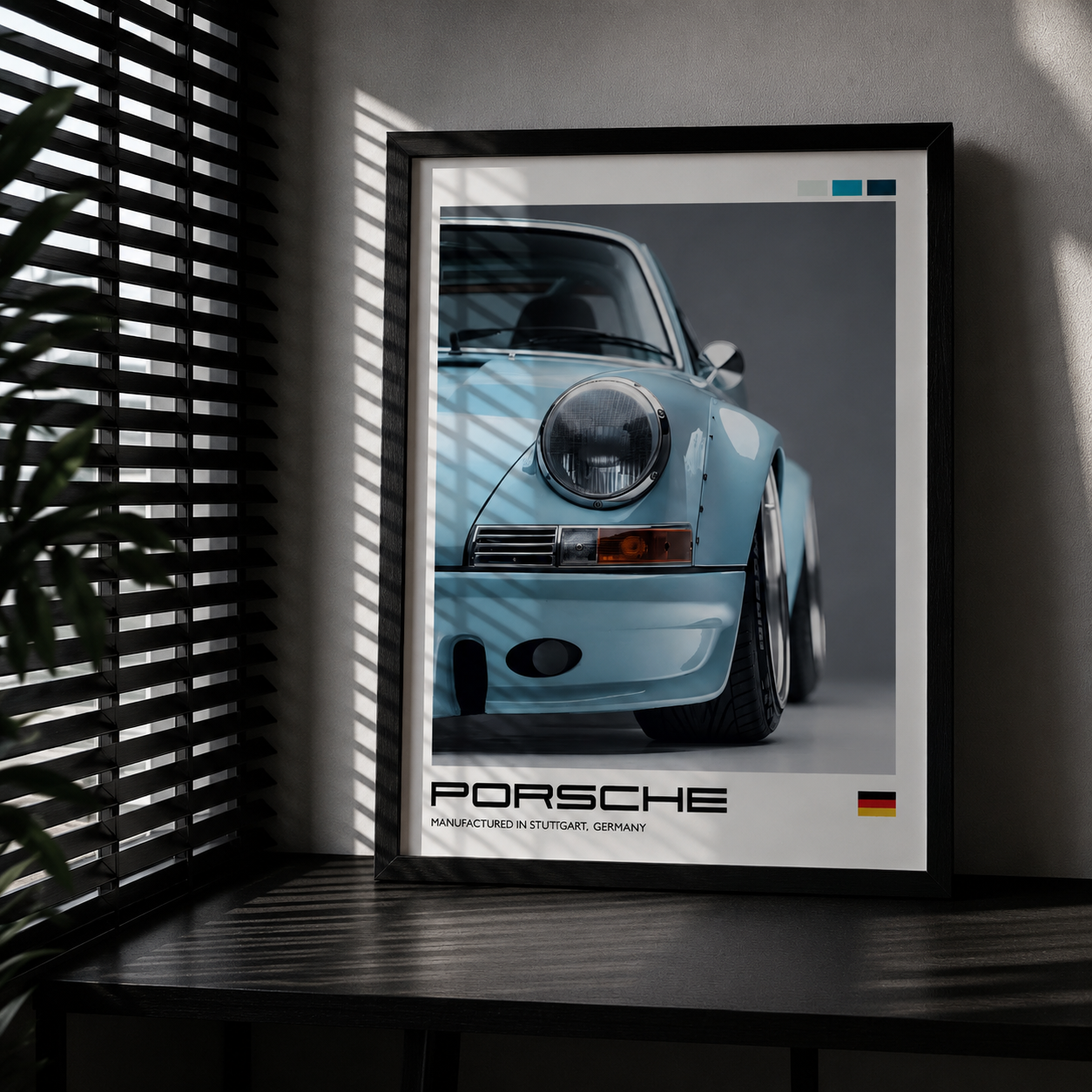 Cuadro Deportivo Porsche Celeste