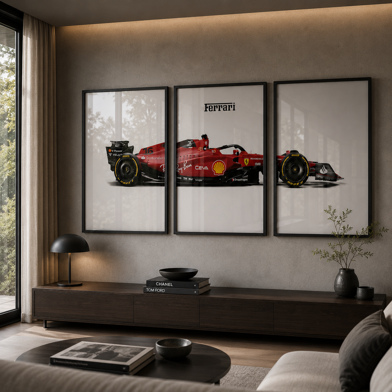 Set x3 Cuadros Ferrari de Fórmula 1