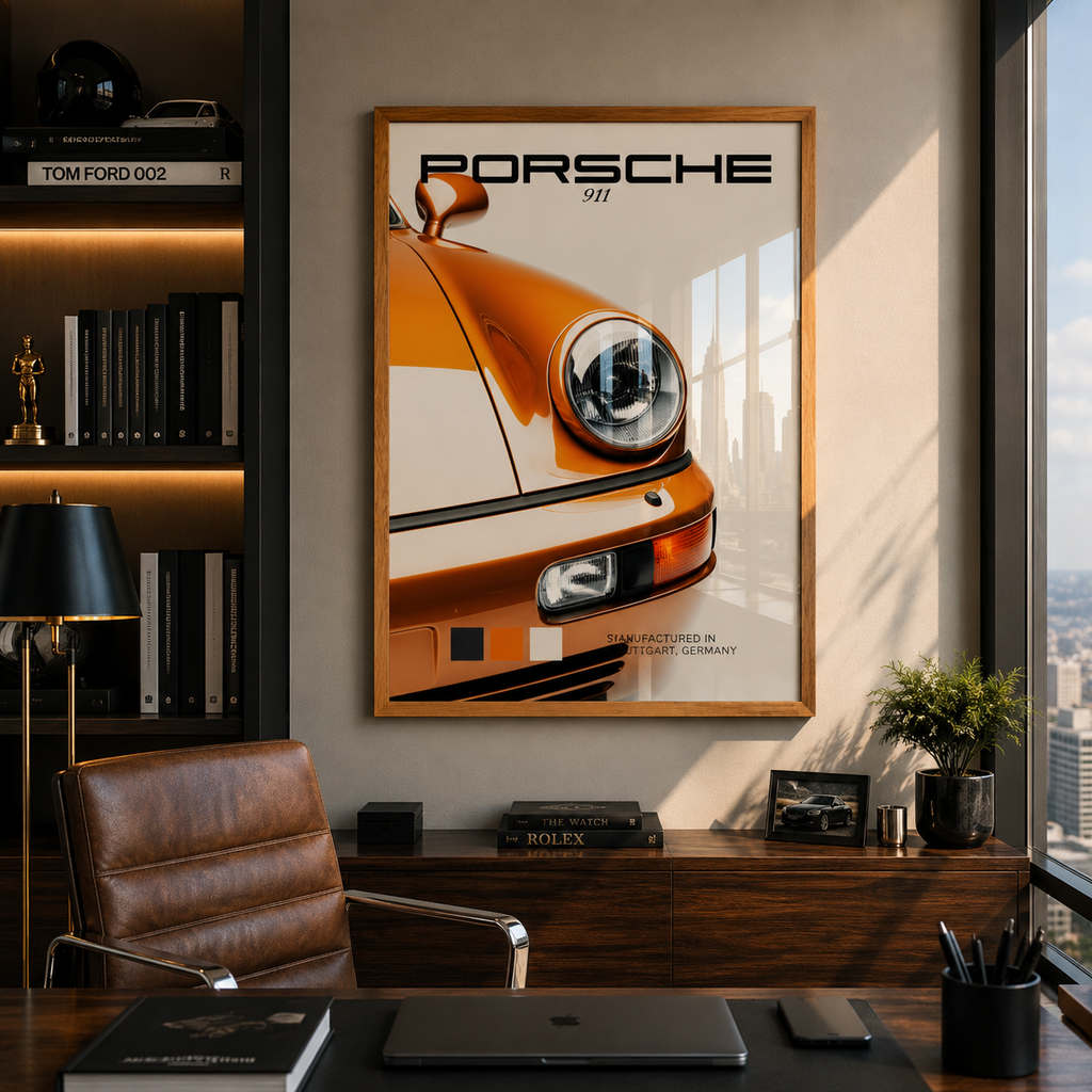 Cuadro Deportivo Porsche Naranja