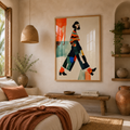Cuadro Decorativo Ilustración Mujer Colorida Caminando