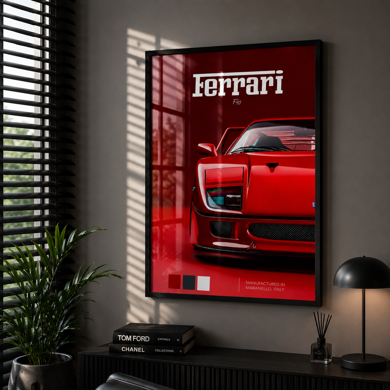 Cuadro Deportivo Ferrari F40 Rojo