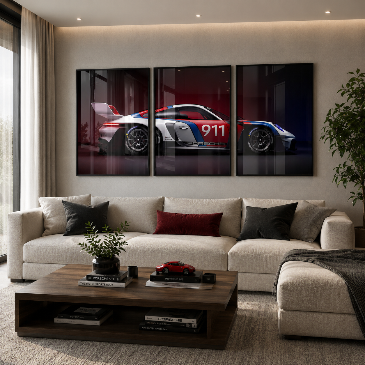 Set x3 Decorativo Porsche 911 GT3 R Auto Deportivo