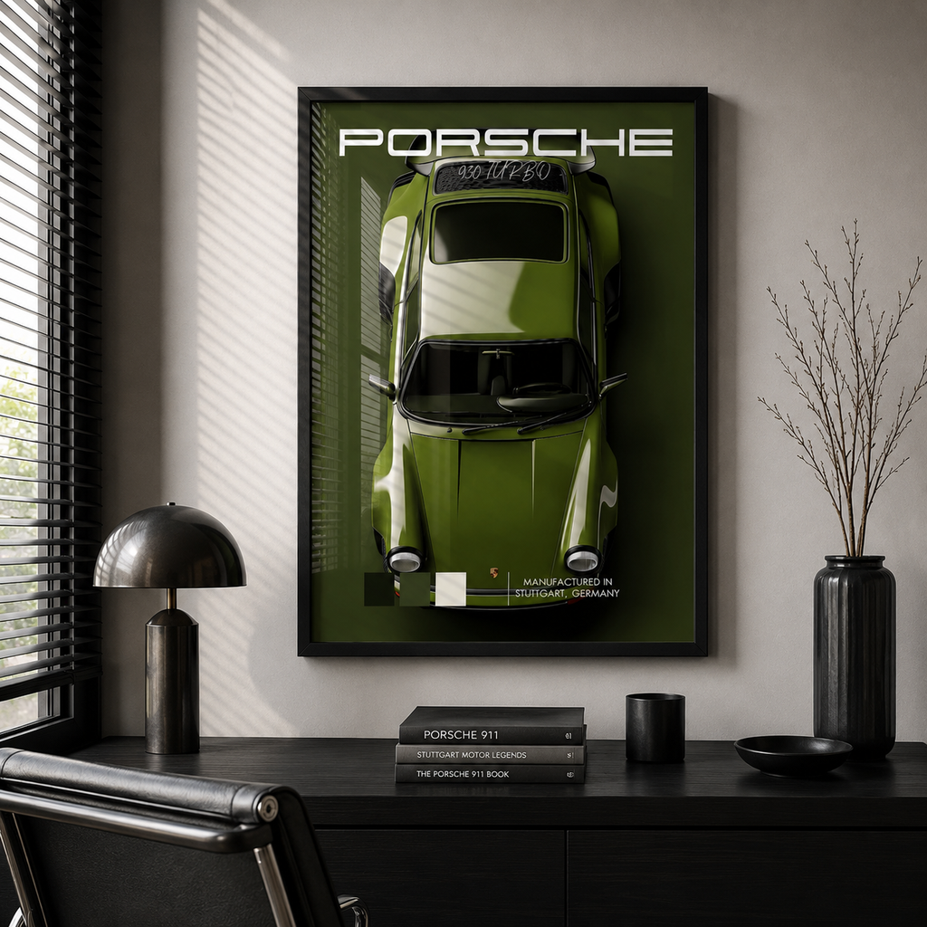 Cuadro Deportivo Porsche Verde Militar