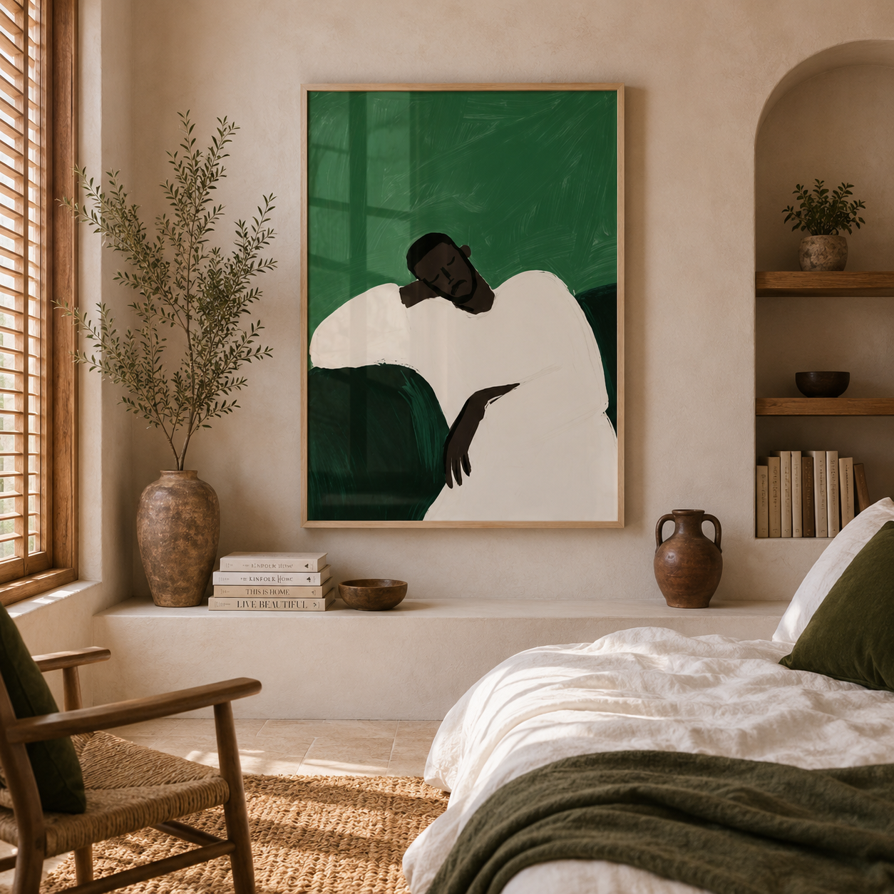 Cuadros Decorativo minimalista de hombre durmiendo