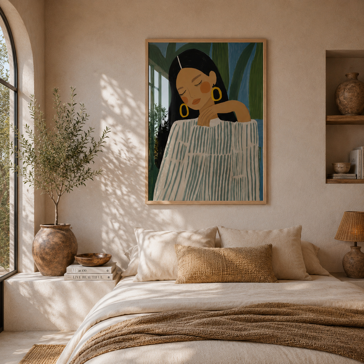 Cuadro Decorativo Ilustración Mujer Aros