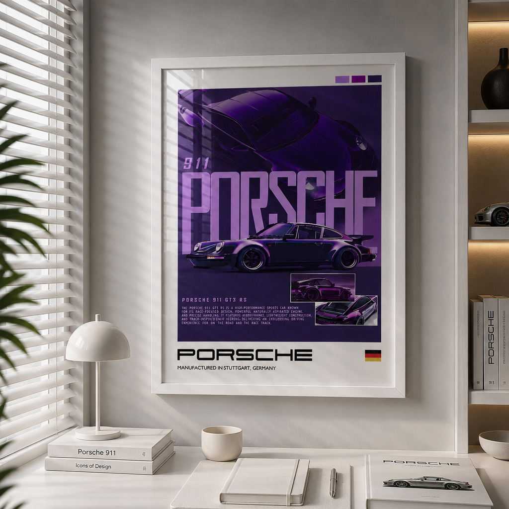 Cuadro Deportivo Porsche Violeta