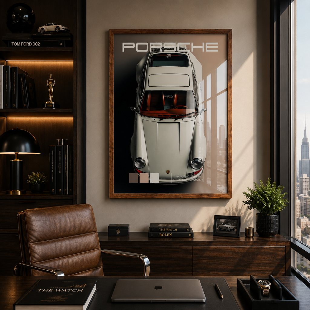 Cuadro Deportivo Porsche Blanco