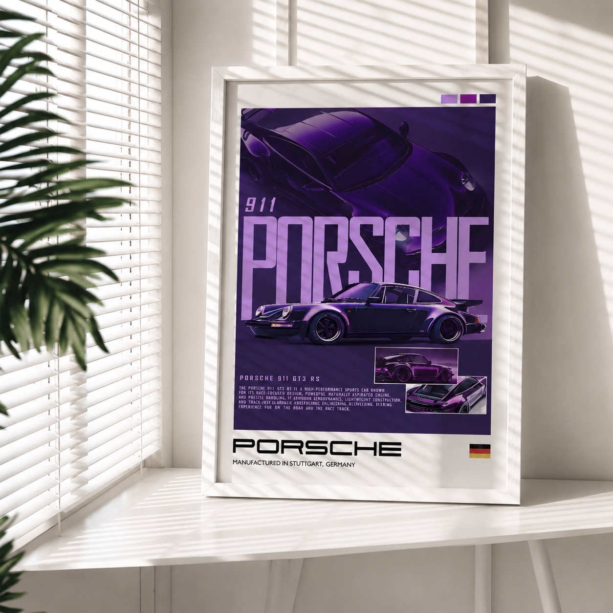 Cuadro Deportivo Porsche Violeta