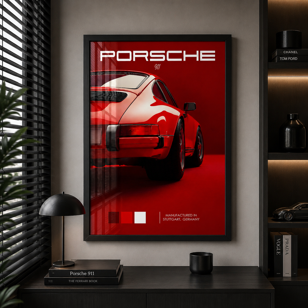 Cuadro Deportivo Porsche Rojo
