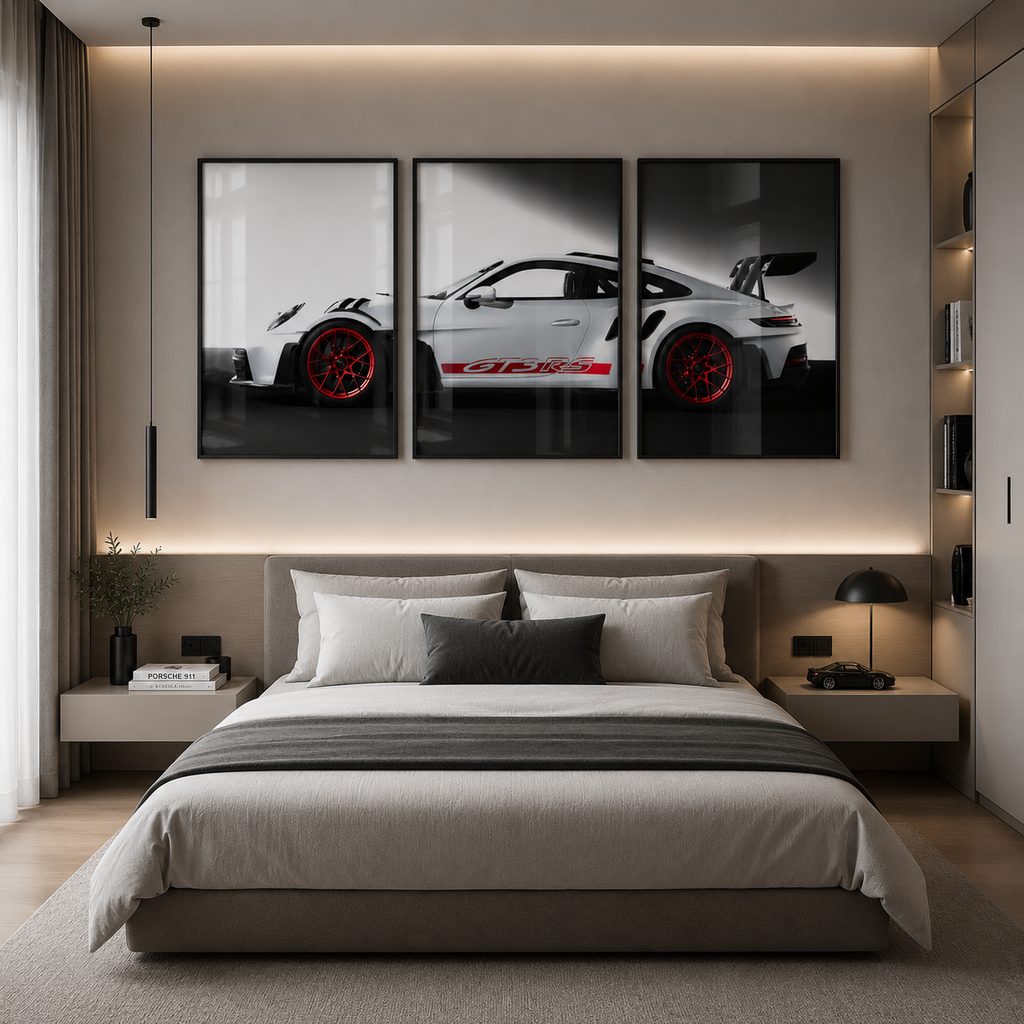 Set x3 Decorativo Porsche 911 GT3RS Deportivo Lujo