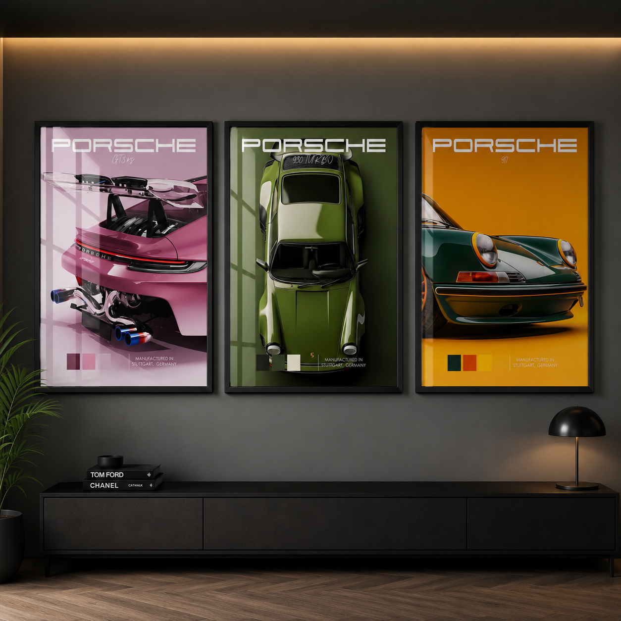 Set x3 Cuadros Decorativos coches deportivos
