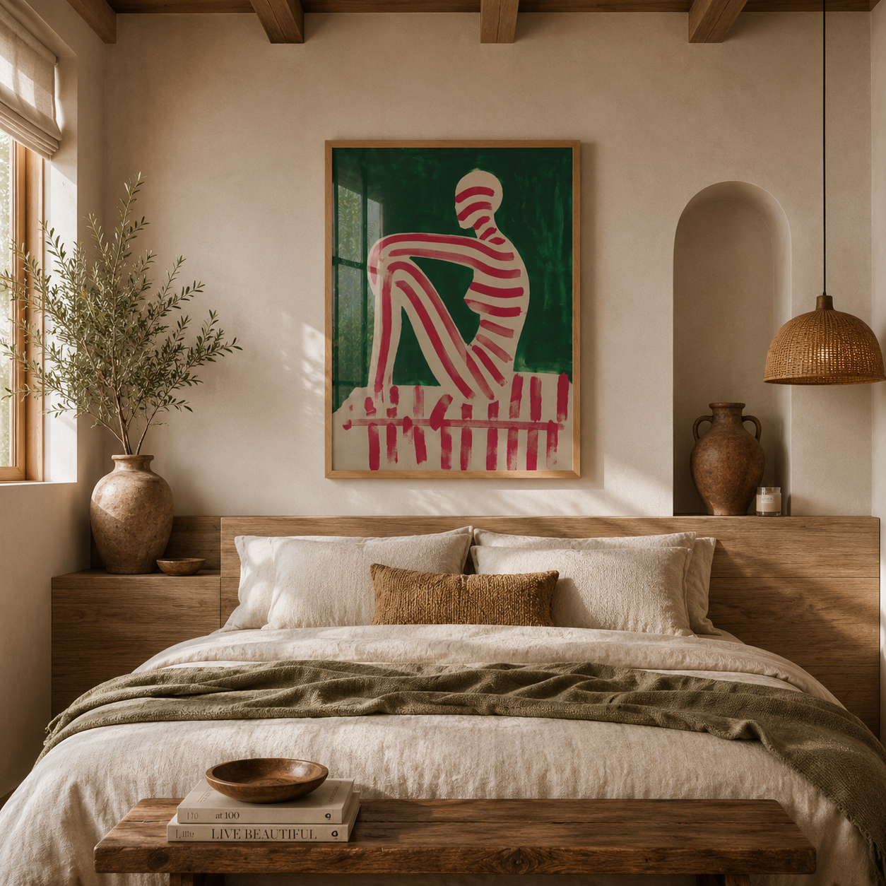 Cuadro Decorativo Ilustración Mujer Rosa