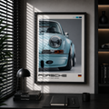 Cuadro Deportivo Porsche Celeste