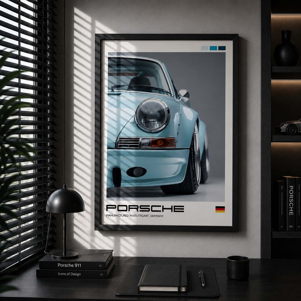 Cuadro Deportivo Porsche Celeste