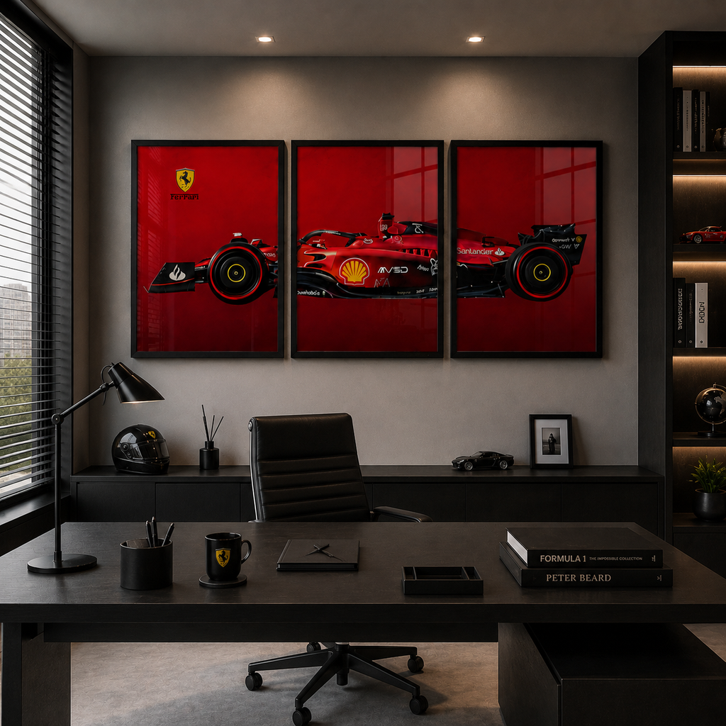 Set x3 Cuadros Fórmula 1 Ferrari