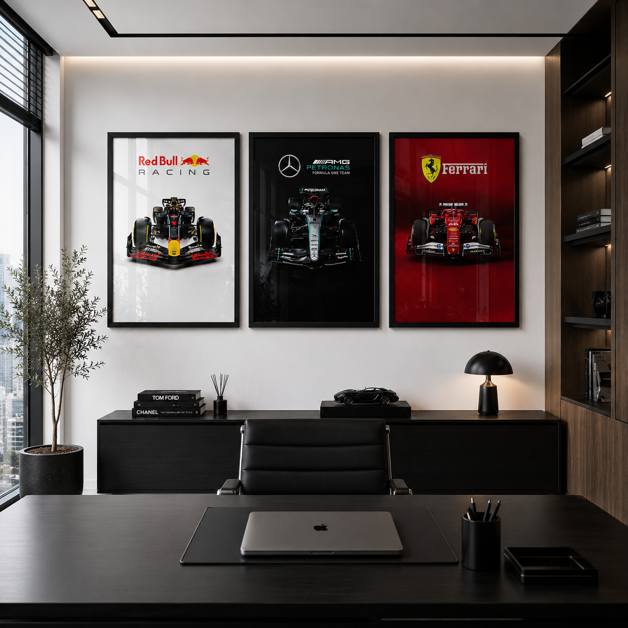 Set x3 Decorativo coches de Fórmula 1: Ferrari, Red Bull, Mercedes