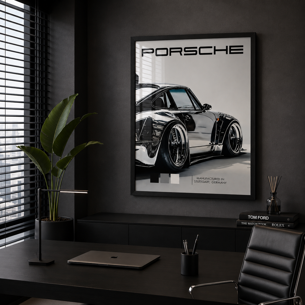 Cuadro Deportivo Porsche Negro