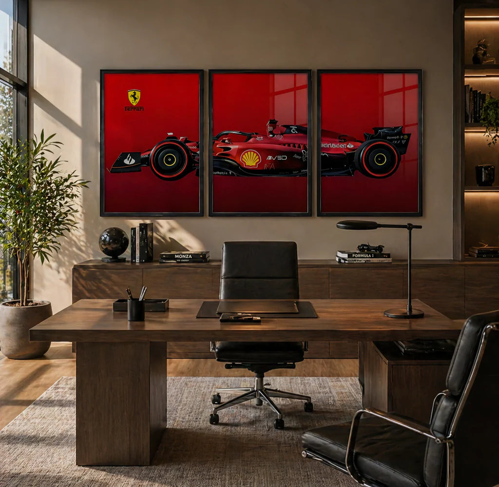 Set x3 Cuadros Fórmula 1 Ferrari