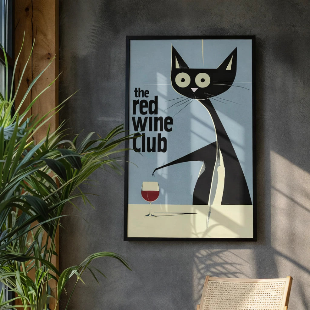 Cuadro Minimalista de gato negro, arte moderno para amantes de los gatos