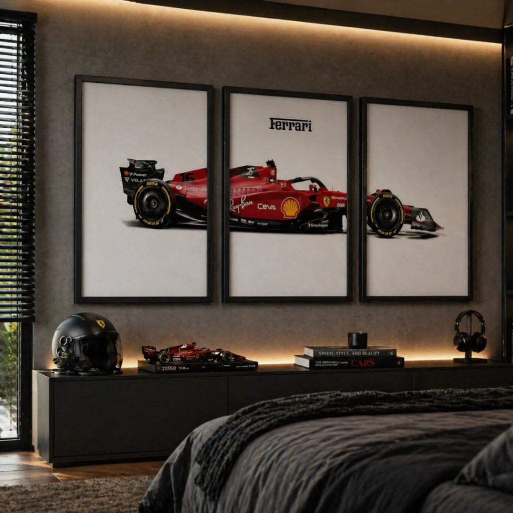 Set x3 Cuadros Ferrari de Fórmula 1