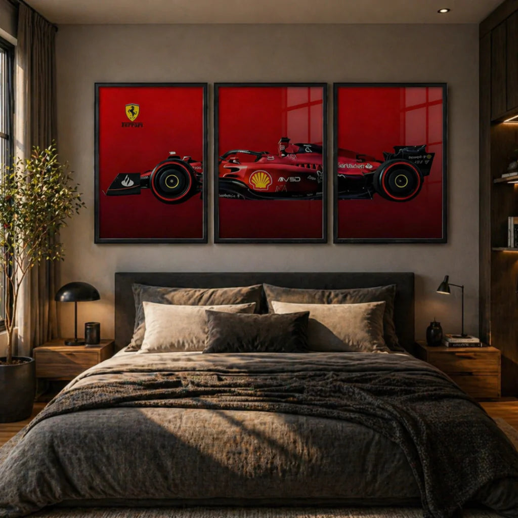 Set x3 Cuadros Fórmula 1 Ferrari